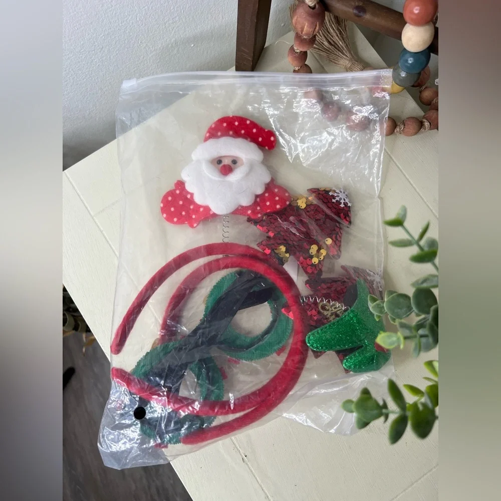 Brand new- 2 Holiday Headbands & 1 Pair of Glasses